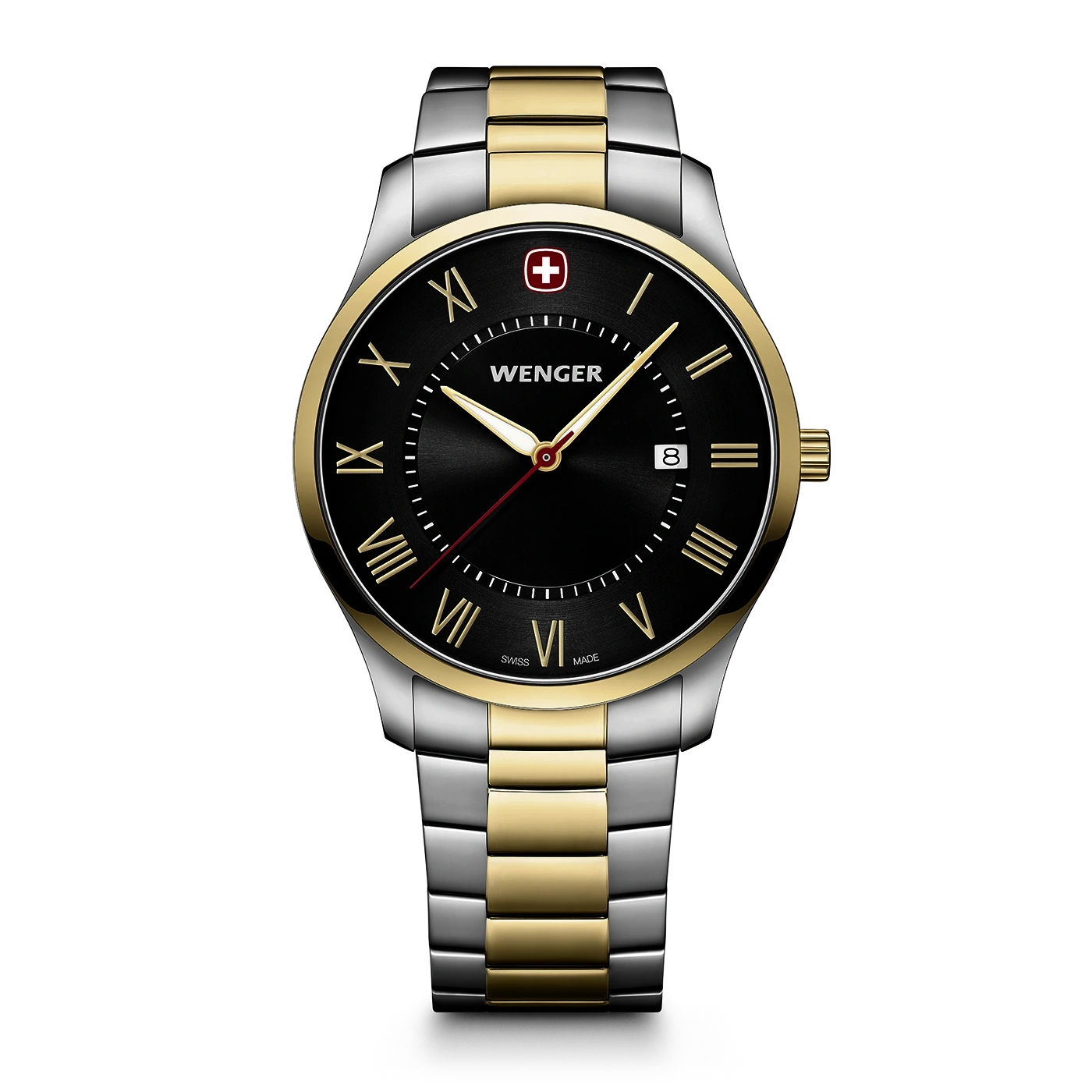 Men's watch two-coloured, black Ø 42 mm Slim, minimalist watch in a classic design