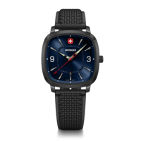 Herrenuhr schwarz-blau Ø 37 mm Eine klassische, sportliche Uhr mit modernem Twist