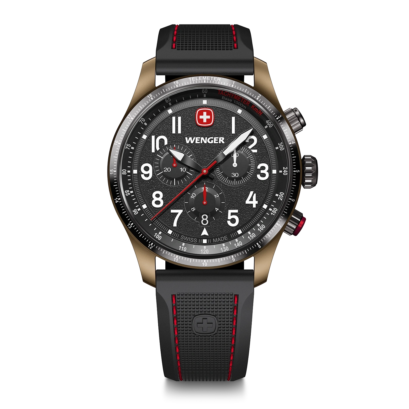 Chrono men's watch black-rosé Ø 43 mm Sporty chronograph with unrivalled aesthetics