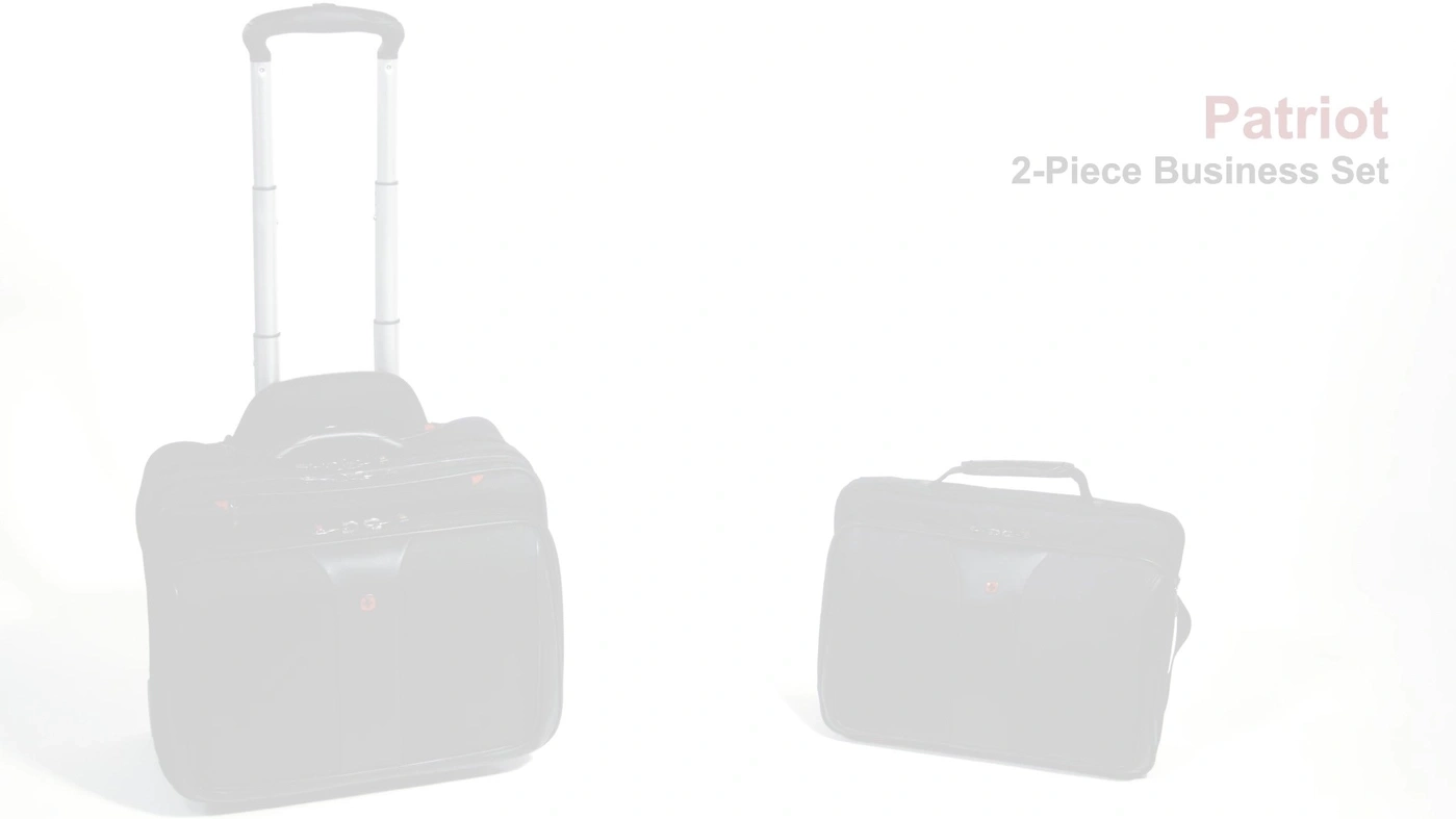 Patriot 2-Piece Business Set, suitcase and bag, black, white background