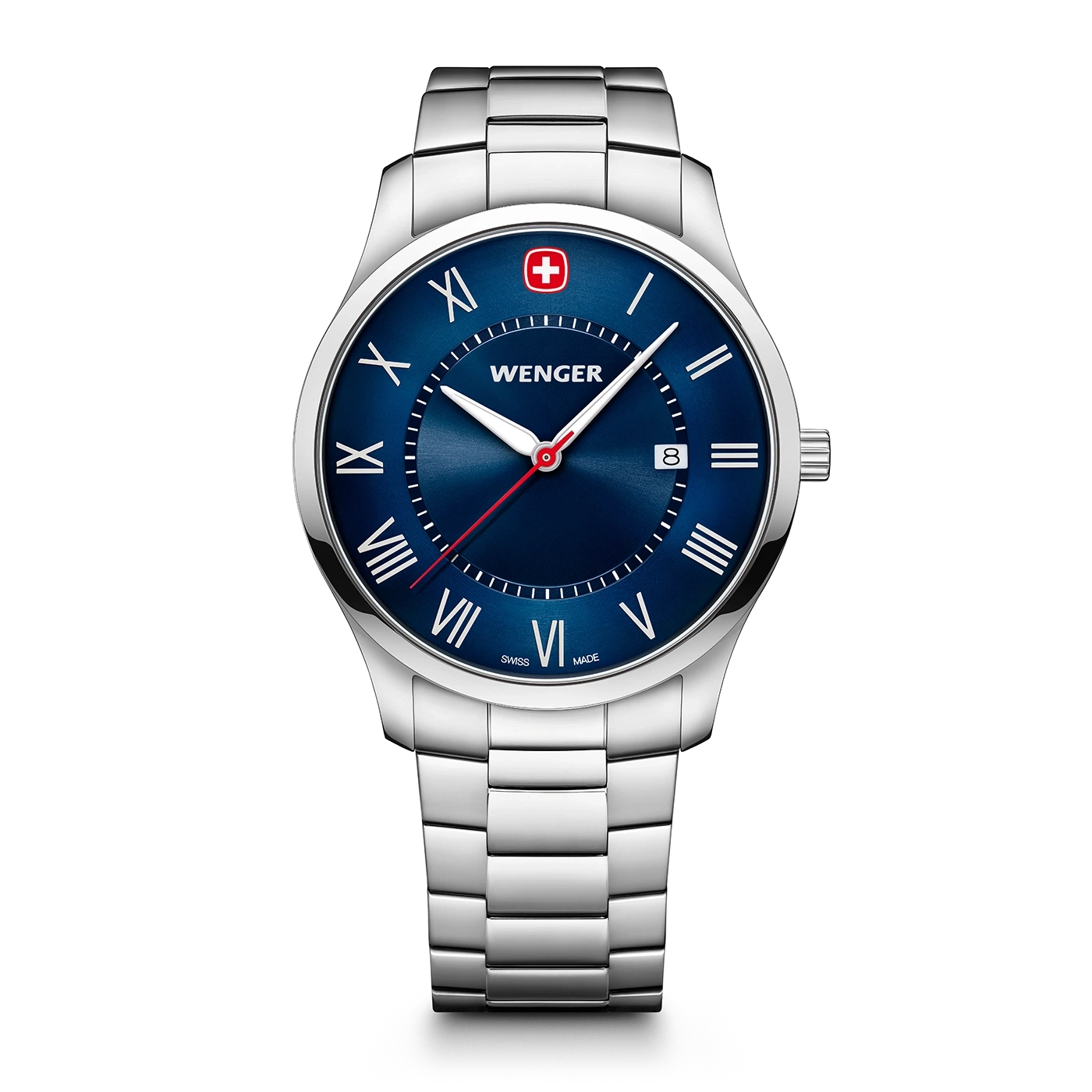 Men's watch silver-blue Ø 42 mm Slim, minimalist watch in a classic design