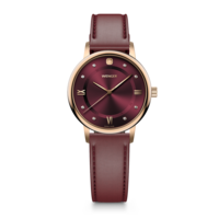 Damenuhr roségold-schwarz Ø 35 mm Feminine Uhr mit Swarovski-Kristallen