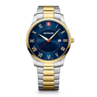 Damenuhr zweifarbig Ø 34 mm Schlanke, minimalistische Uhr im klassischen Design