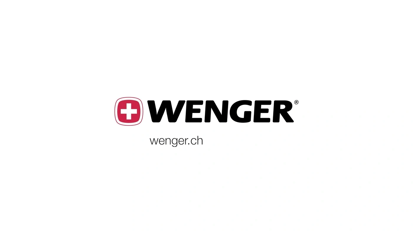 Wenger Logo mit rotem Kreuz und Schriftzug auf weißem Hintergrund
