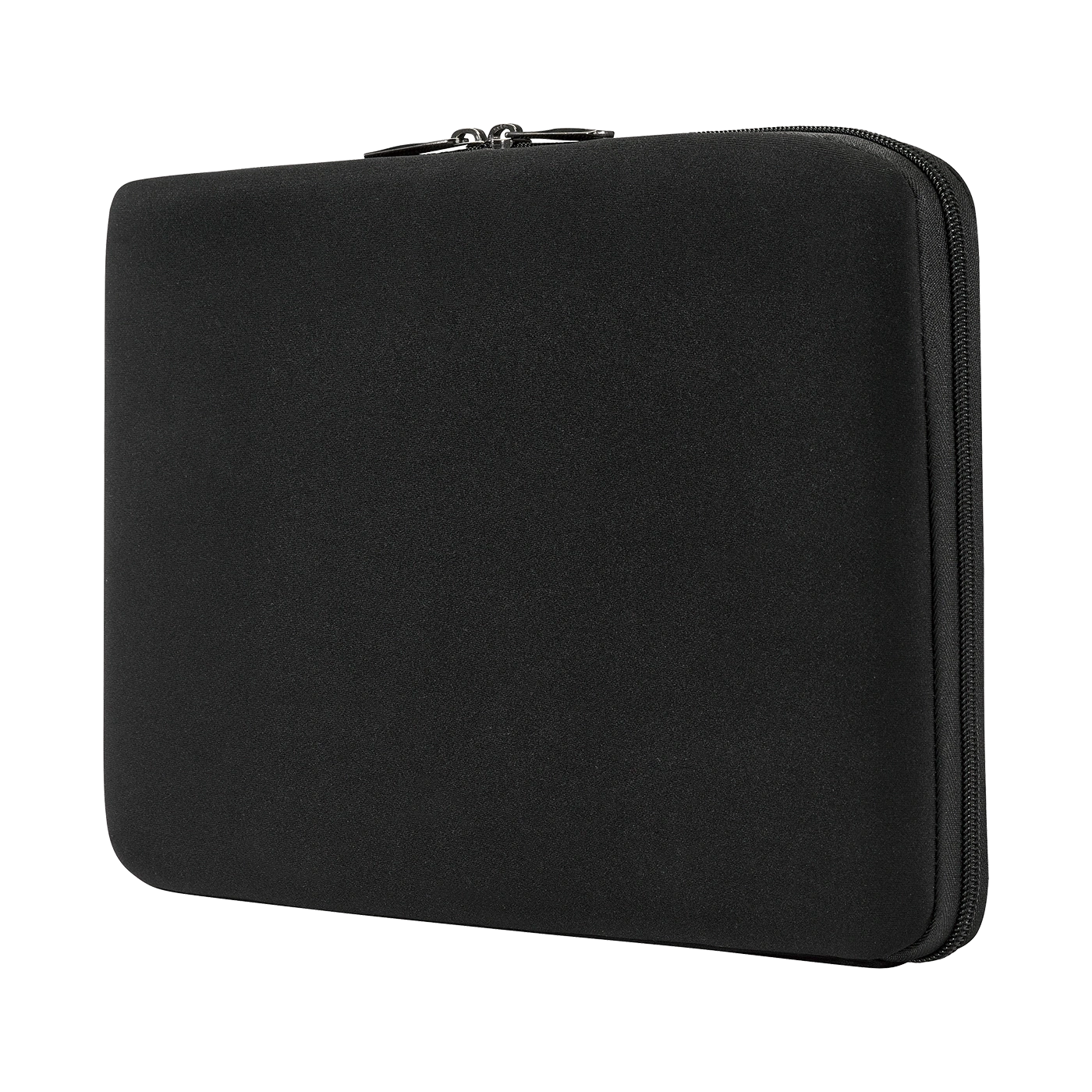 Schwarze Laptoptasche mit Reißverschluss, Neopren-Hülle, Schutzhülle, geschlossen