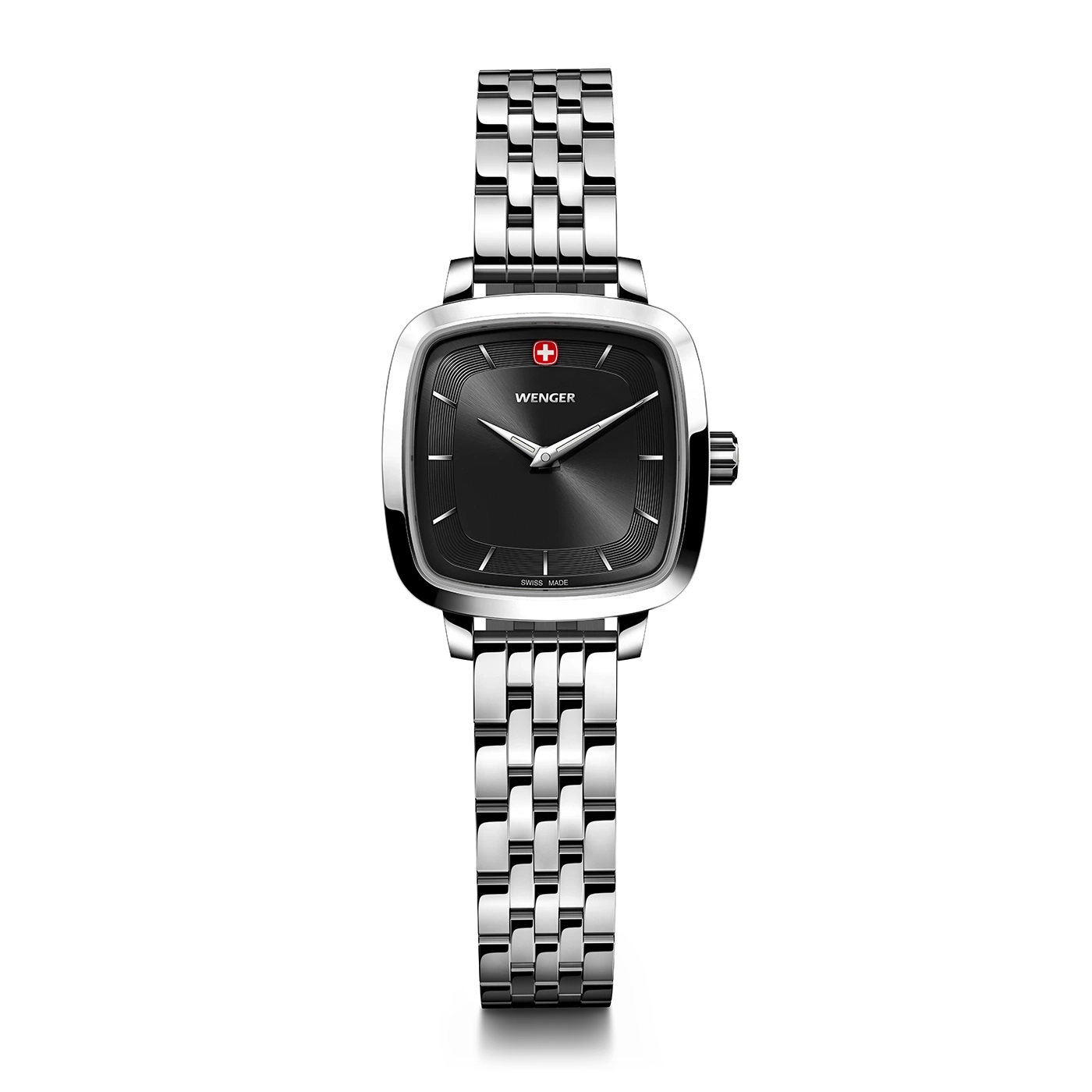 Montre dame argent-noir Ø 27 mm Une montre classique intemporelle avec une touche de modernité