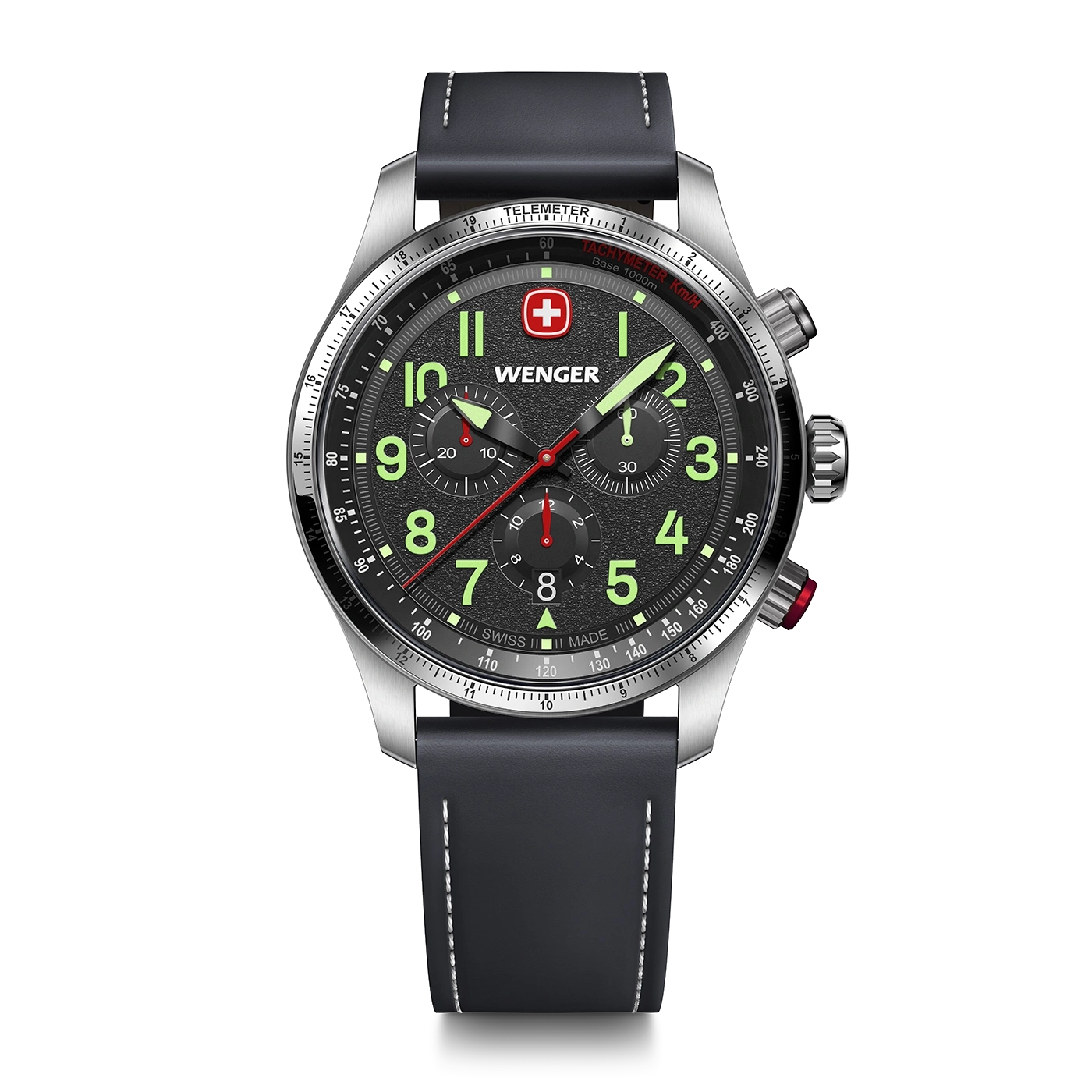 Chrono men's watch black-silver Ø 43 mm Sporty chronograph with unrivalled aesthetics