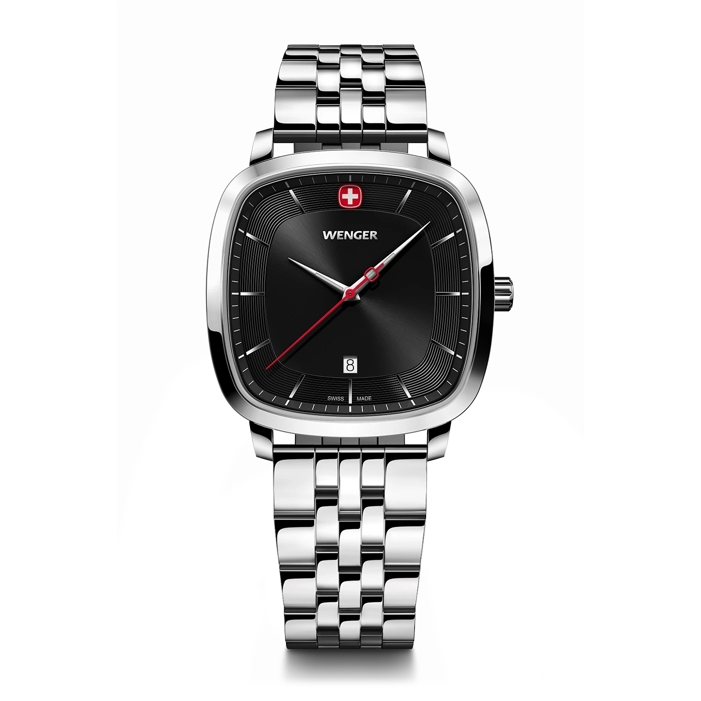 Men's watch silver-black Ø 37 mm A timeless, classic watch with a modern twist