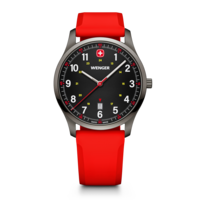 Herrenuhr rot Ø 42 mm Schlanke, minimalistische Uhr im sportlichen Design