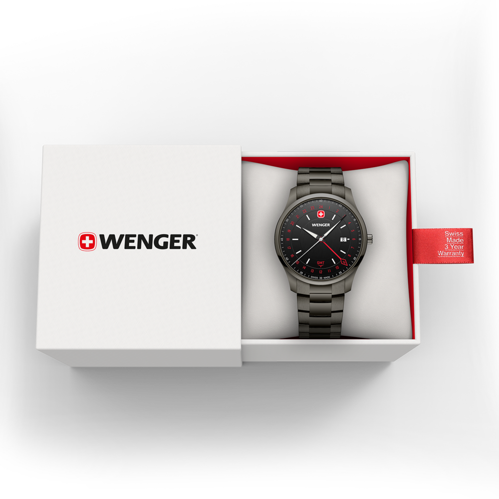 Wenger Uhr in Geschenkbox mit Garantie-Etikett