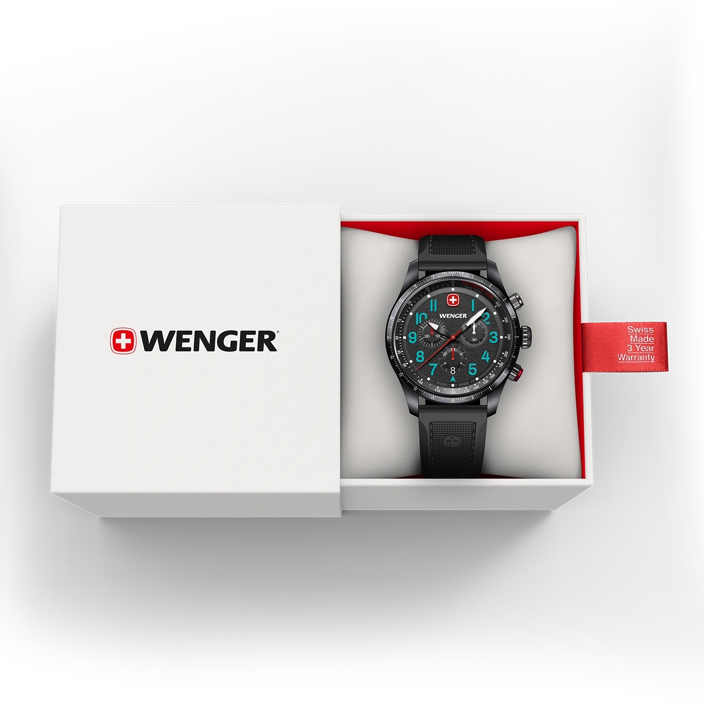 Wenger watch in a box with Swiss Made 3-year warranty