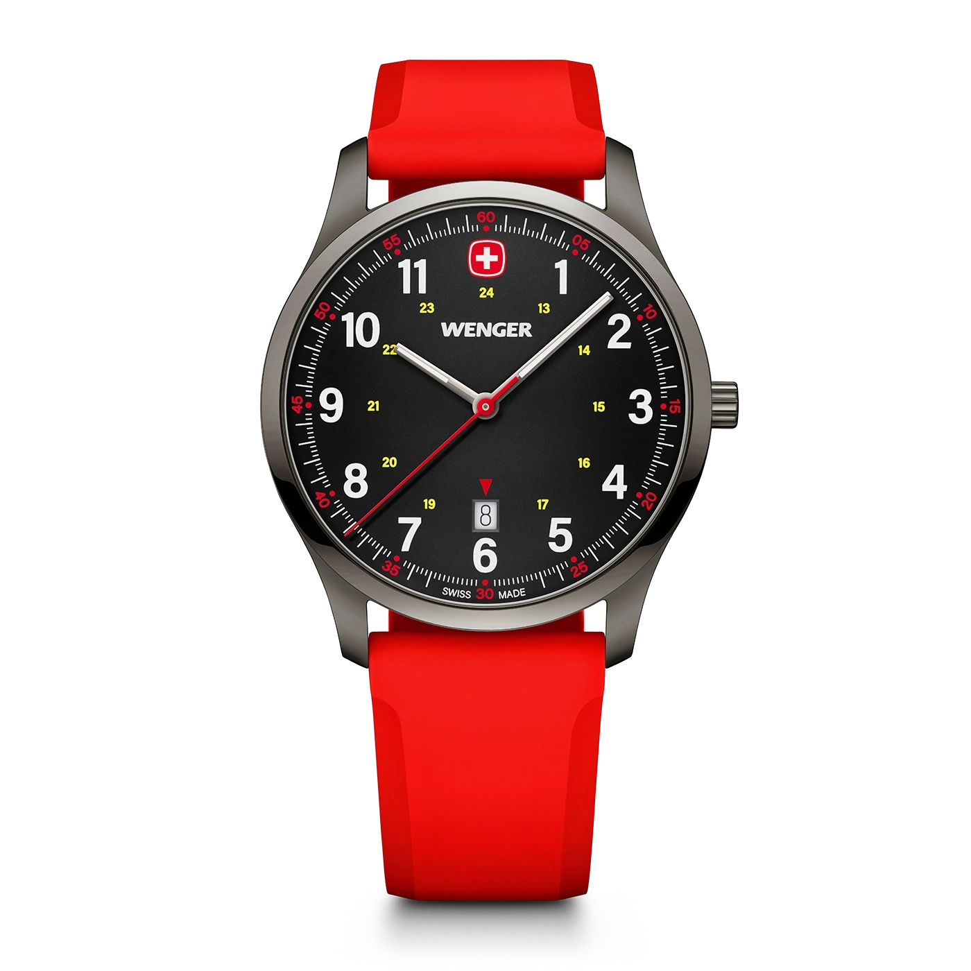 Men's watch red Ø 42 mm Slim, minimalist watch with a sporty design